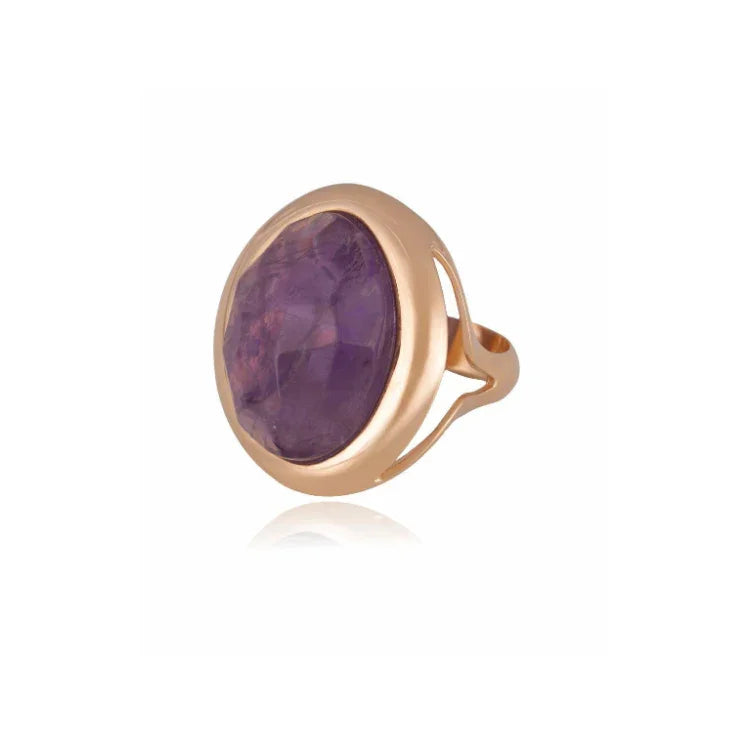 AMETHYST ASTORIA RING | GOLD PLATED | NYFW | BRAINSTORM JEWELRY - Brainstorm Jewelry