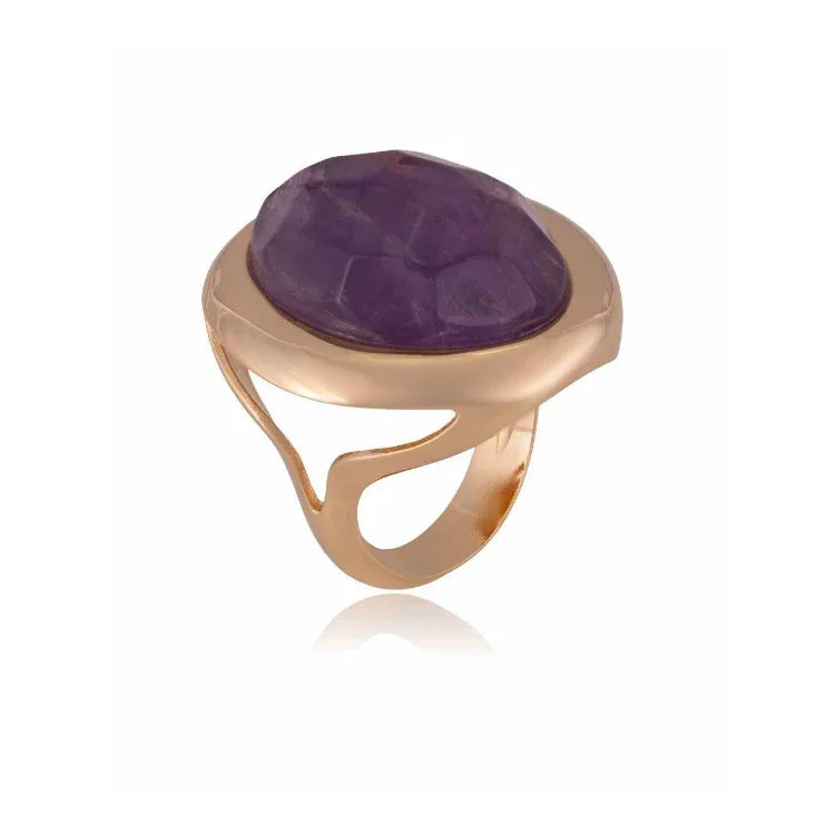 AMETHYST ASTORIA RING | GOLD PLATED | NYFW | BRAINSTORM JEWELRY - Brainstorm Jewelry