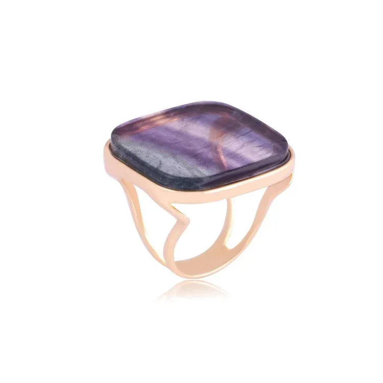 FLUORITE ATLANTIC AZURE RING | GOLD PLATED | NYFW | BRAINSTORM JEWELRY - Brainstorm Jewelry