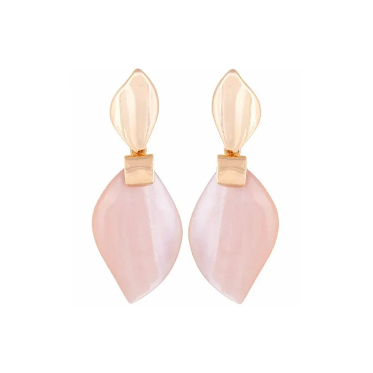 PINK MOTHER OF PEARL ELYSIA EARRING | GOLD PLATED | NEW RADIANT RANGE | BRAINSTORM JEWELRY - Brainstorm Jewelry