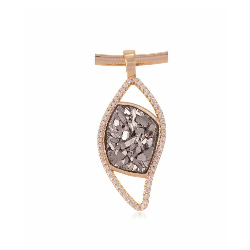 PLATINUM DRUSE BROADWAY PENDANT | GOLD PLATED | NYFW | BRAINSTORM JEWELRY - Brainstorm Jewelry