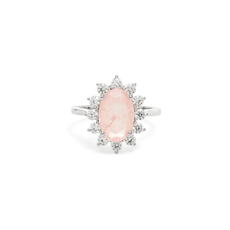 MORGANITE AND ZIRCONIA GEOVANA RING | SILVER | 925 QUEEN | BRAINSTORM JEWELRY - Brainstorm Jewelry