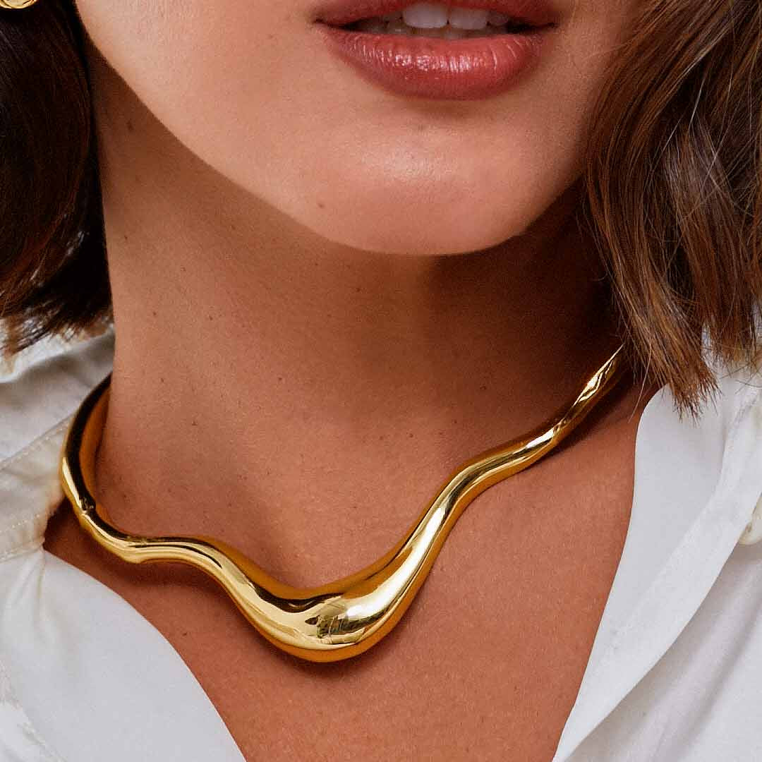 LUMINOUS COLLAR NECKLACE | 18K GOLD PLATED | UNSTOPPABLE COLLECTION | BRAINSTORM JEWELRY