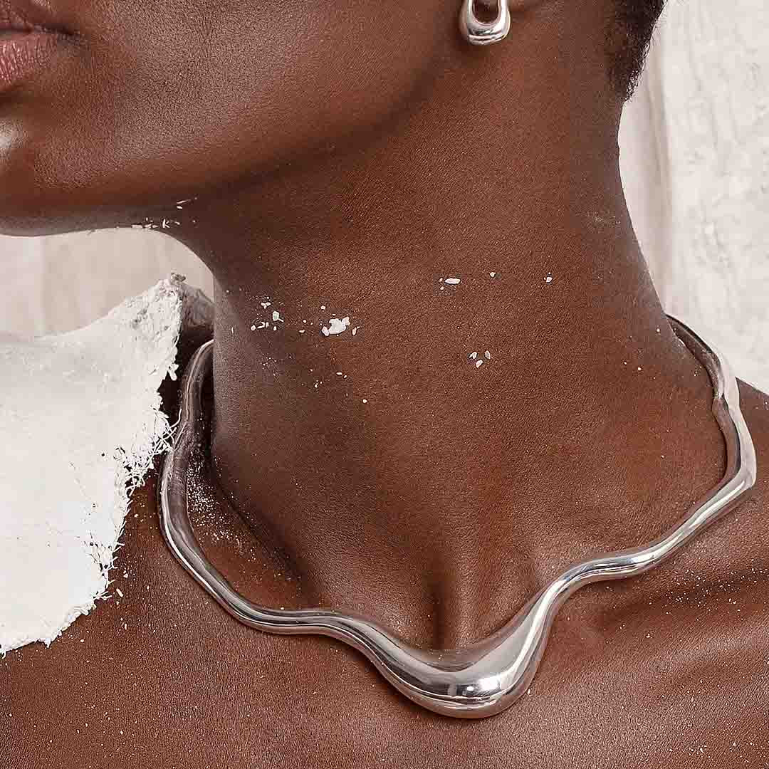 LUMINOUS COLLAR NECKLACE | SILVER PLATED | UNSTOPPABLE COLLECTION | BRAINSTORM JEWELRY