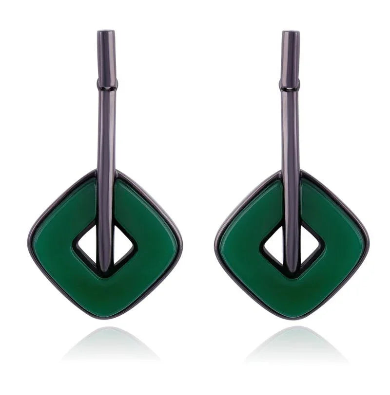 EMERALD BLAZE EARRING | BLACK RHODIUM | ECLIPSE | BRAINSTORM JEWELRY - Brainstorm Jewelry