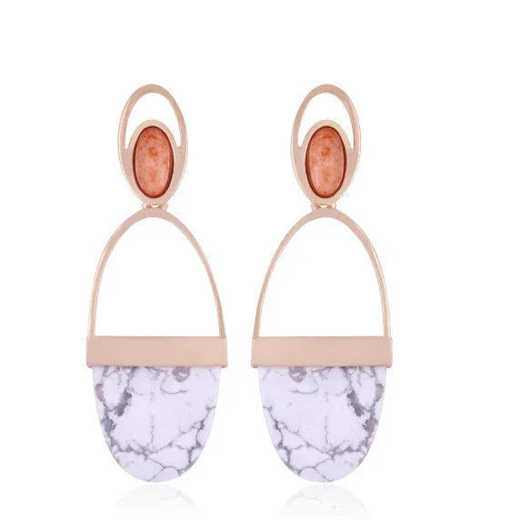 PORCELAIN AND FELDSPAR FABLE EARRING | GOLD PLATED | OPULENCE | BRAINSTORM JEWELRY - Brainstorm Jewelry
