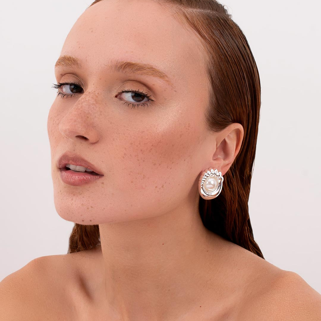 OCEANE PEARL EARRINGS | 18K GOLD PLATED | ORGANIC MOTION COLLECTION | BRAINSTORM JEWELRY