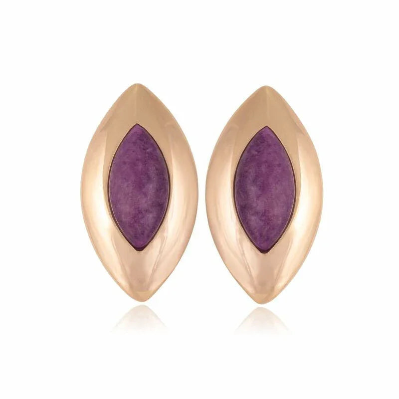 PURPLE FEDSPAR ORCHILD EARRING | GOLD PLATED | OPULENCE | BRAINSTORM JEWELRY - Brainstorm Jewelry