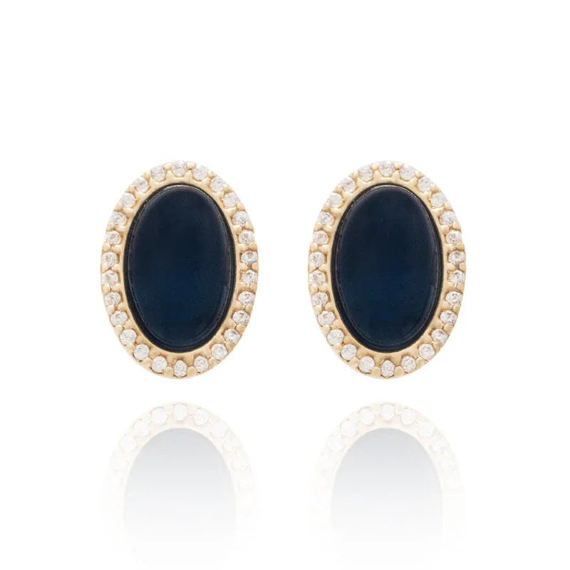 BLUE QUARTZ SOHO EARRING | GOLD PLATED | NYFW | BRAINSTORM JEWELRY - Brainstorm Jewelry