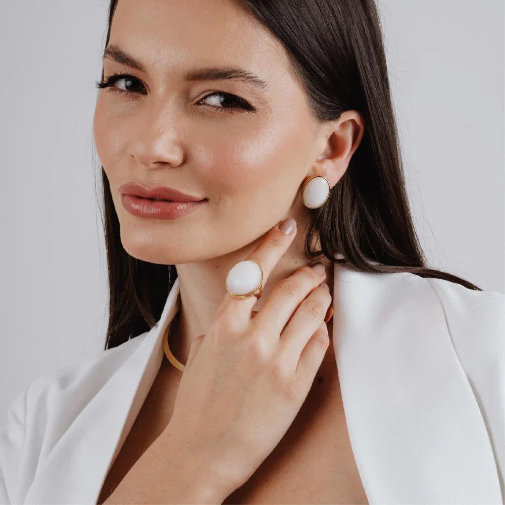DOLOMITE HOLLY RING | GOLD PLATED | SHINE BRIGHT | BRAINSTORM JEWELRY - Brainstorm Jewelry