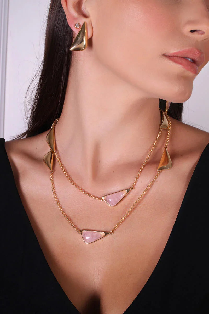 ROSE QUARTZ SERENIA NECKLACE | GOLD PLATED | NEW RADIANT RANGE | BRAINSTORM JEWELRY - Brainstorm Jewelry