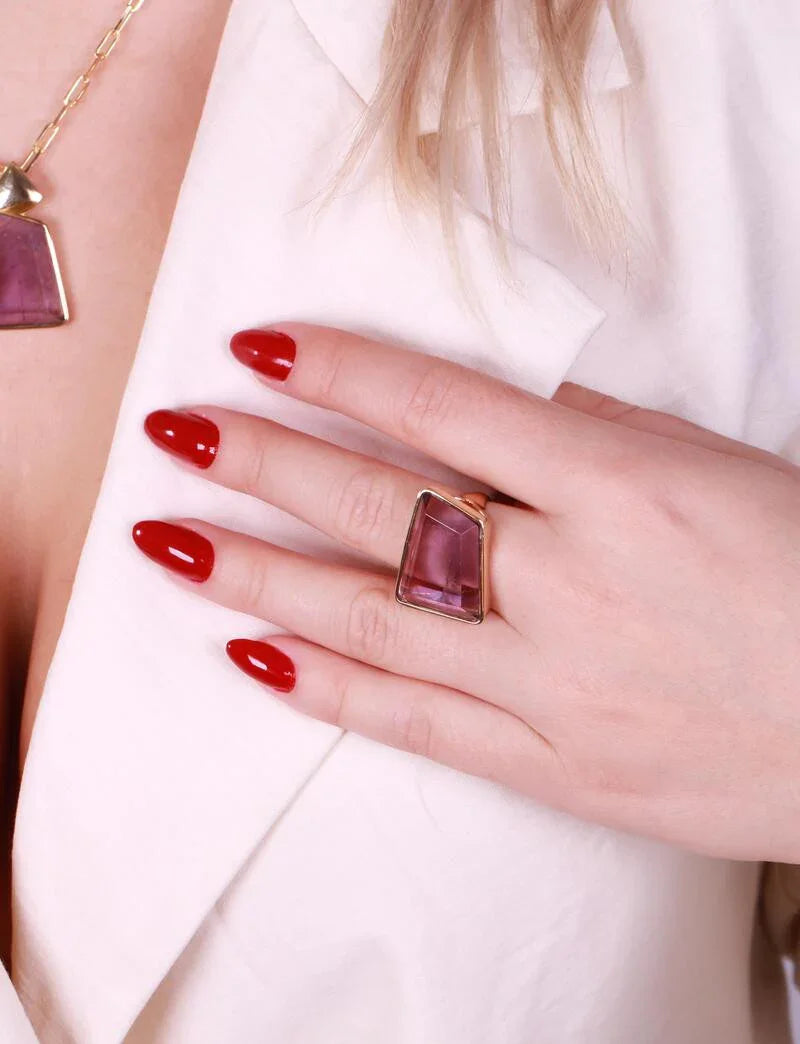 AMETHYST LAVENDER RING | GOLD PLATED | OPULENCE | BRAINSTORM JEWELRY - Brainstorm Jewelry