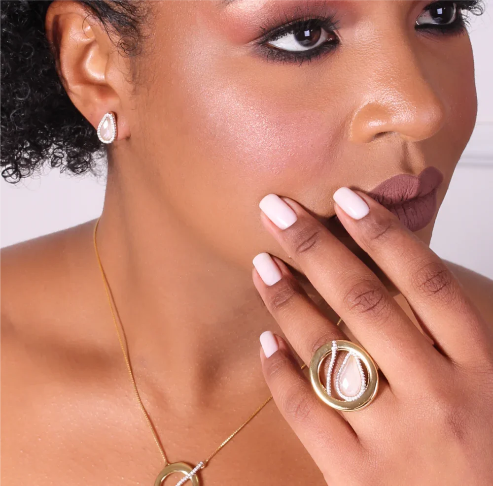 MILKY QUARTZ SERENITY RING | GOLD PLATED | NEW RADIANT RANGE | BRAINSTORM JEWELRY - Brainstorm Jewelry