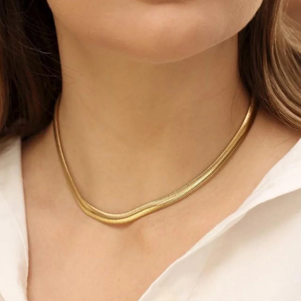 18K GOLD PLATED SNAKE NECKLACE | OPULENCE | BRAINSTORM JEWELRY - Brainstorm Jewelry