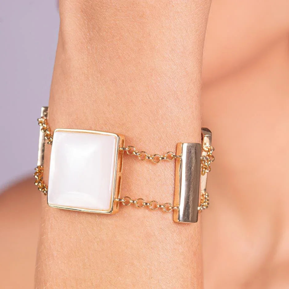 MOTHER OF PEARL - HARLEM BRACELET | GOLD PLATED | NYFW | BRAINSTORM JEWELRY - Brainstorm Jewelry