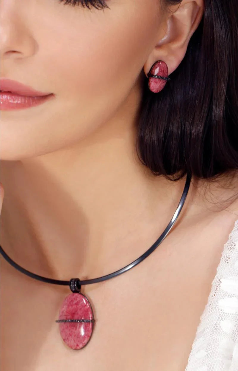 RED FELDSPAR CRIMSON EMBER EARRING | GOLD PLATED | ECLIPSE | BRAINSTORM JEWELRY - Brainstorm Jewelry