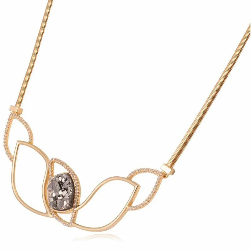 PLATINUM DRUSE BROADWAY NECKLACE | GOLD PLATED | NYFW | BRAINSTORM JEWELRY - Brainstorm Jewelry
