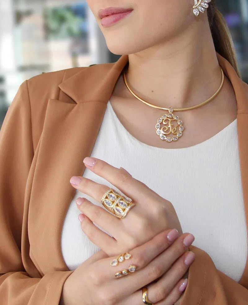 ZIRCONIA CASCADE RING | GOLD PLATED | NEW RADIANT RANGE | BRAINSTORM JEWELRY - Brainstorm Jewelry