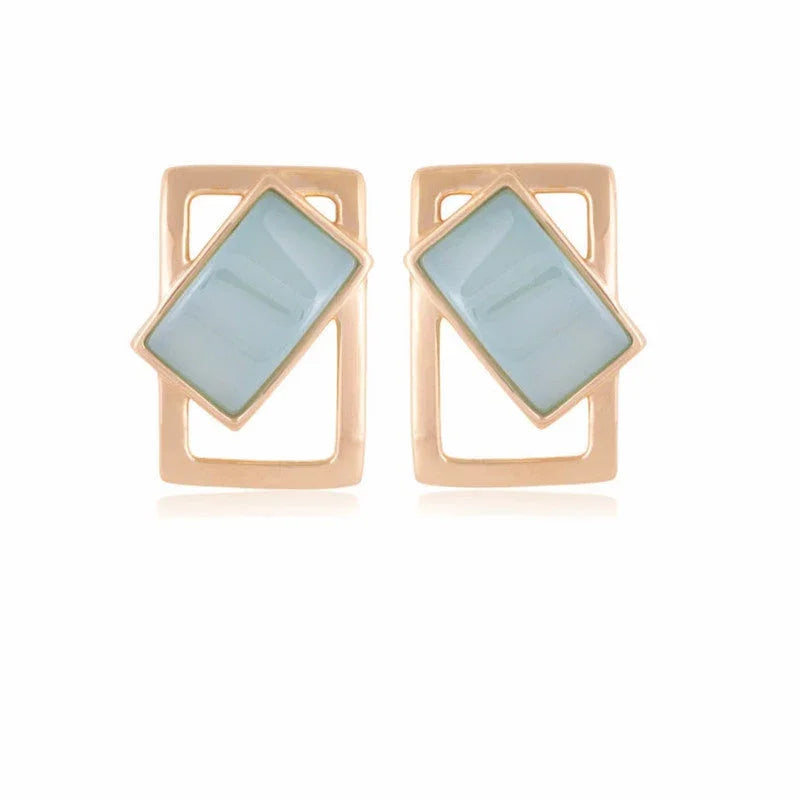 AGATE BLUE SKY RECTANGLE RING | GOLD PLATED | OPULENCE | BRAINSTORM JEWELRY - Brainstorm Jewelry