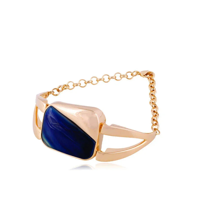 AGATE BLUE SKYLINE BRACELET | GOLD PLATED | OPULENCE | BRAINSTORM JEWELRY - Brainstorm Jewelry