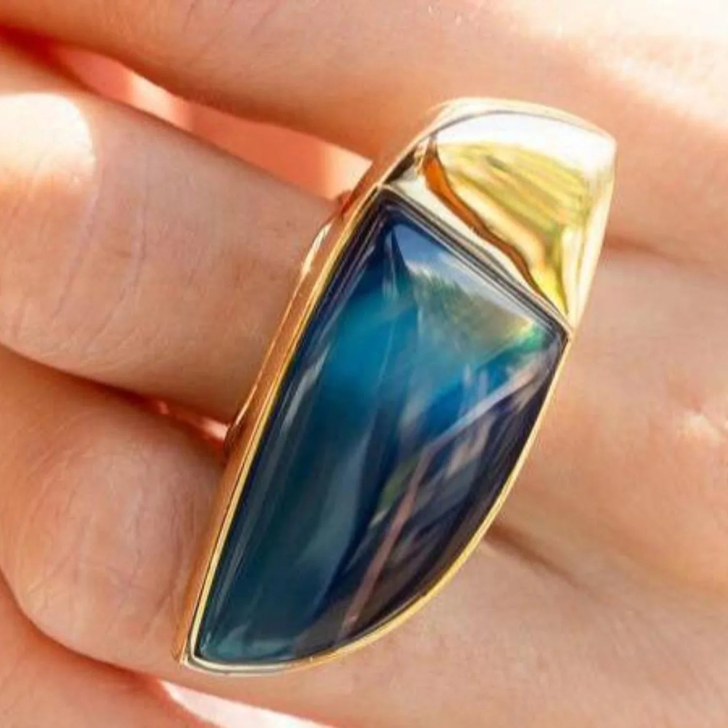18k gold plated - Natural Brazilian Gemstones rings - Brainstorm Jewelry