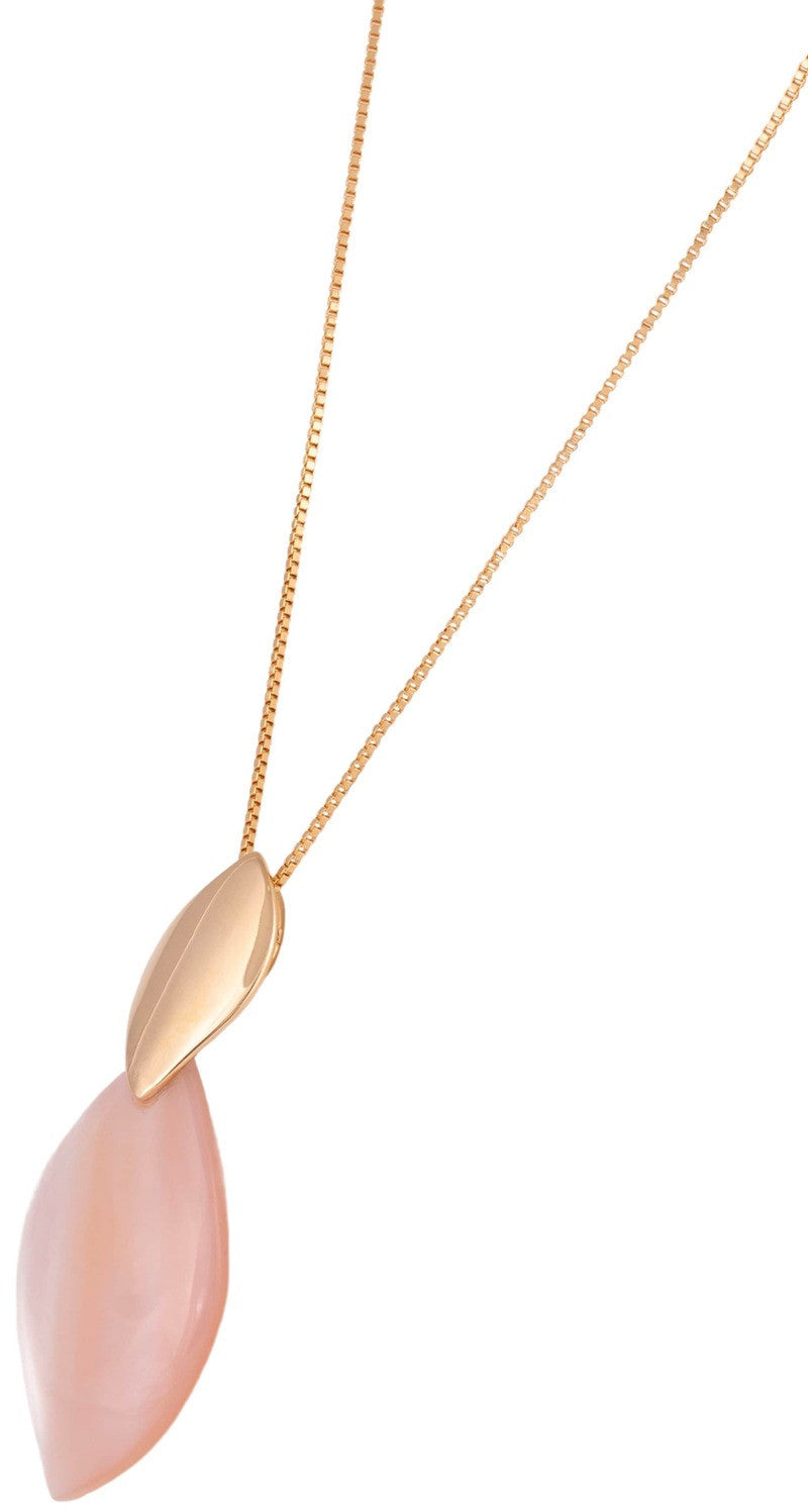 NECKLACE - GOLD PLATED - PINK MOTHER OF PEARL