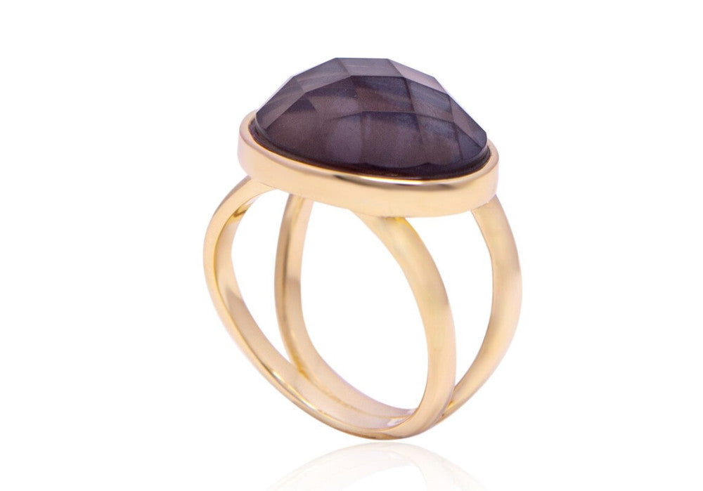 FLATIRON FLAIR RING - PEARLIZED OBSIDIAN