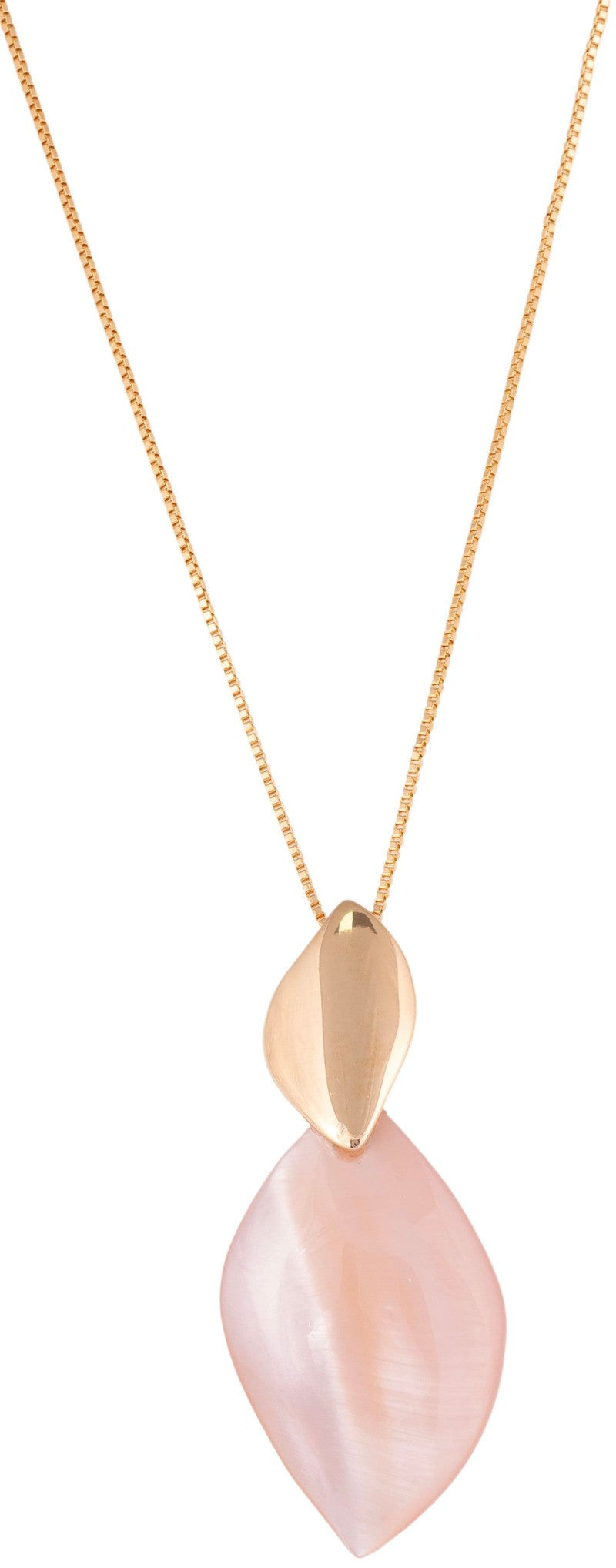 NECKLACE - GOLD PLATED - PINK MOTHER OF PEARL