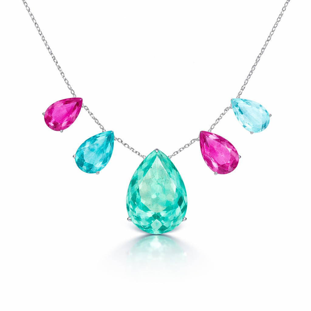 FUSION EMERALD, AMETHYST AND TOURMALINE ANGELICA NECKLACE | SILVER | 925 QUEEN | BRAINSTORM JEWELRY