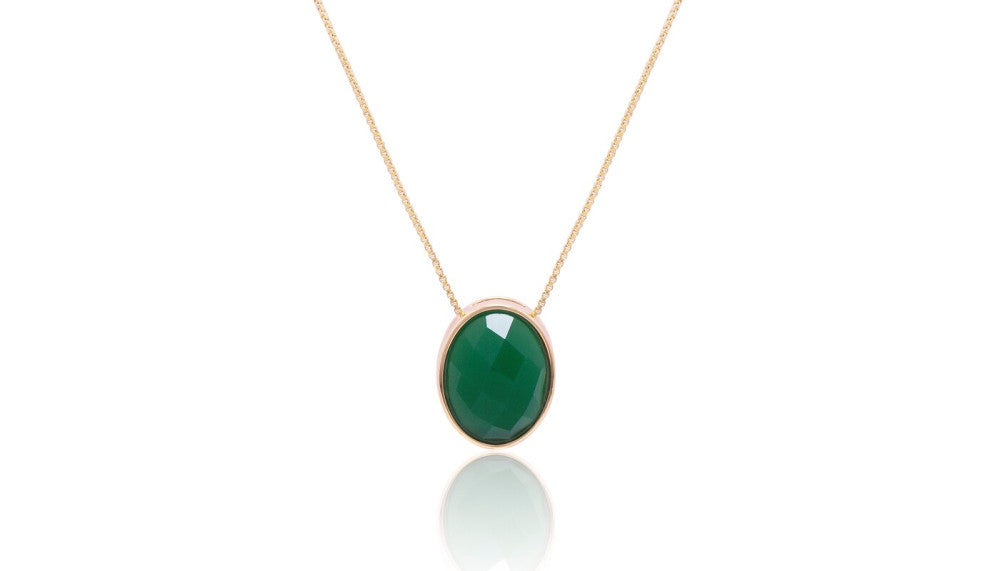 RIVERSIDE REFLECTION NECKLACE - GREEN AGATE