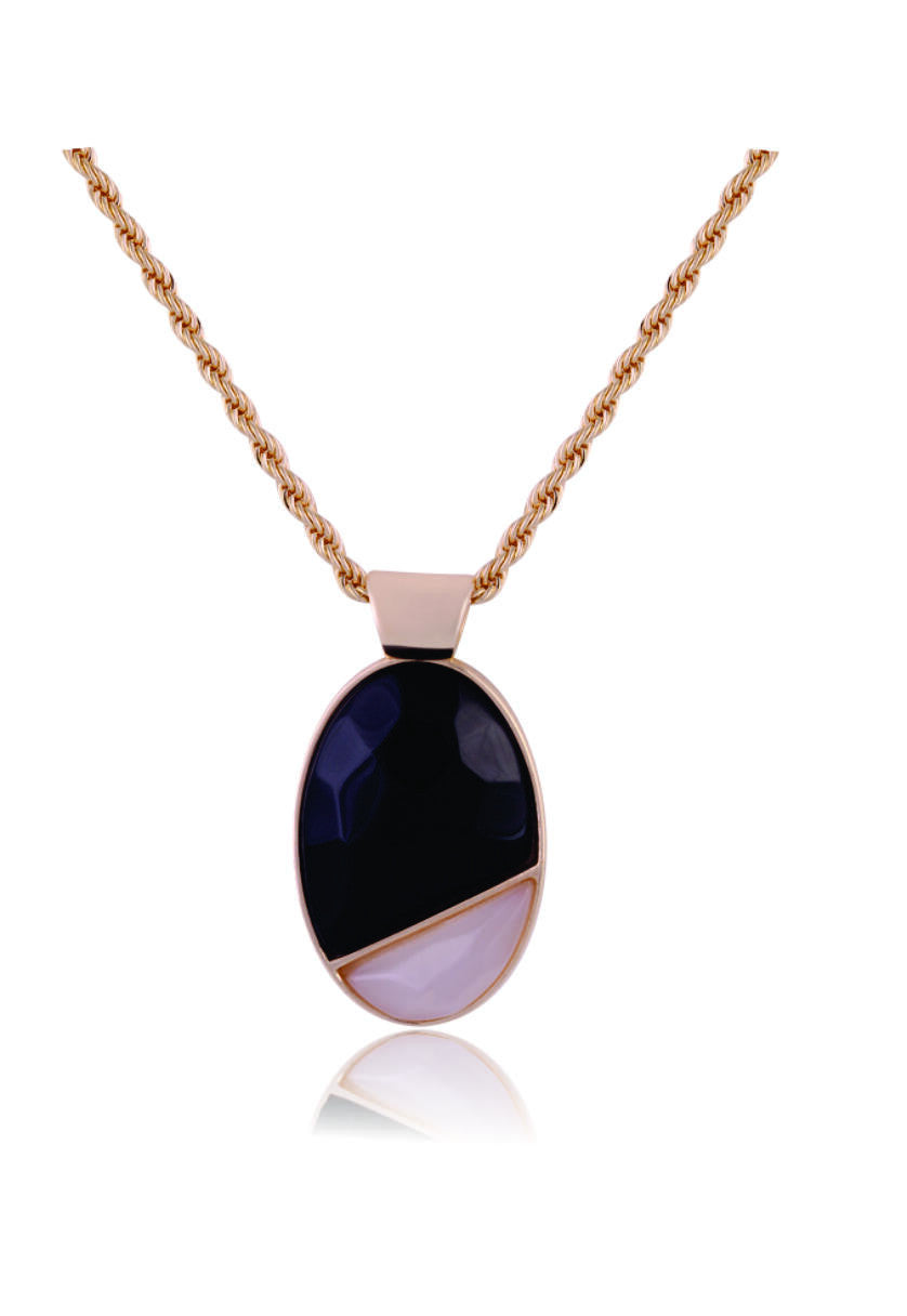 BLACK FRIDAY - BLACK OBSIDIAN AND PEARLIZED MILKY QUARTZ - NECKLACE