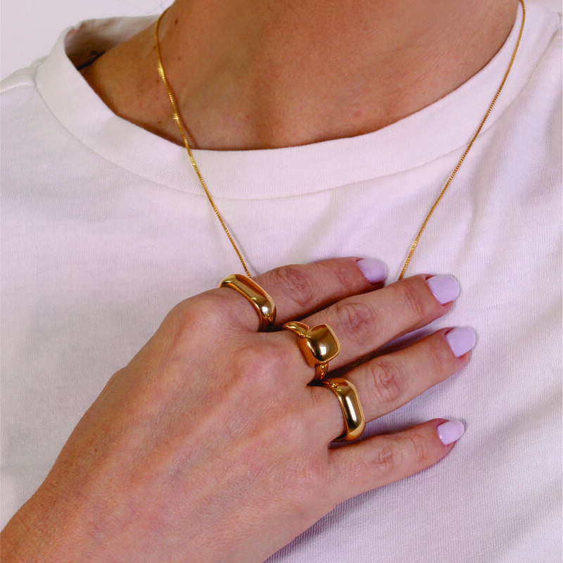 CHRYSLER SQUARE RING | GOLD PLATED | NYFW | BRAINSTORM JEWELRY