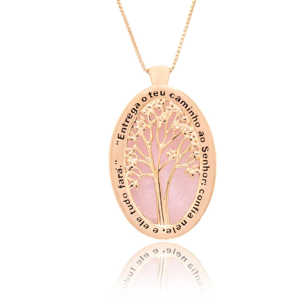 PINK QUARTZ TREE NECKLACE