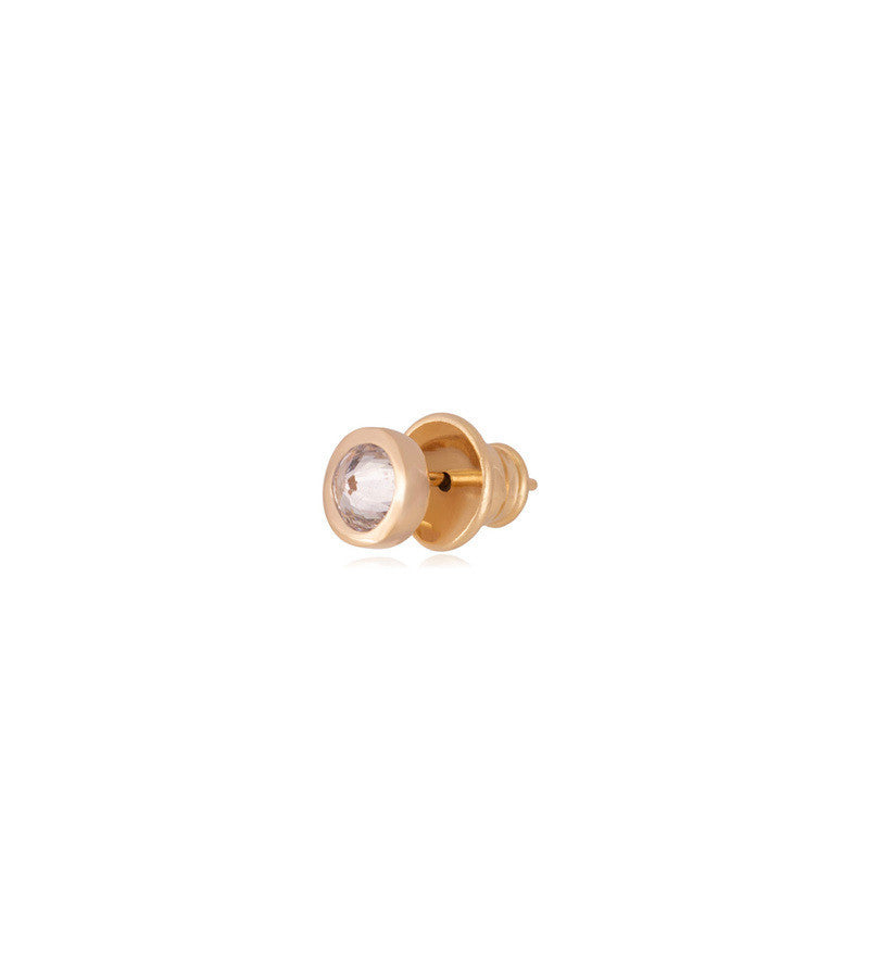 INVERTED ZIRCONIA - LIGHT POINT DESIGN EARRING - GOLD PLATED