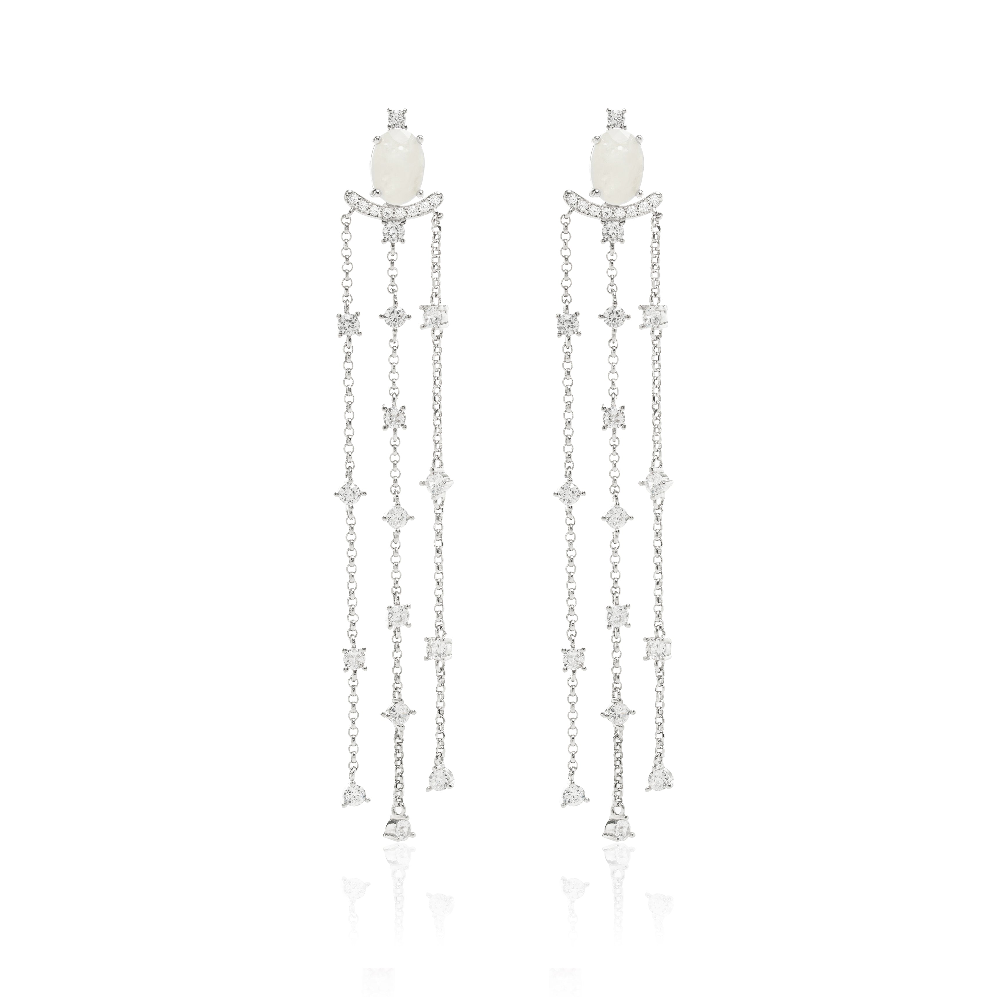 RUTILATE CRYSTAL MOONSTONE LUA EARRING