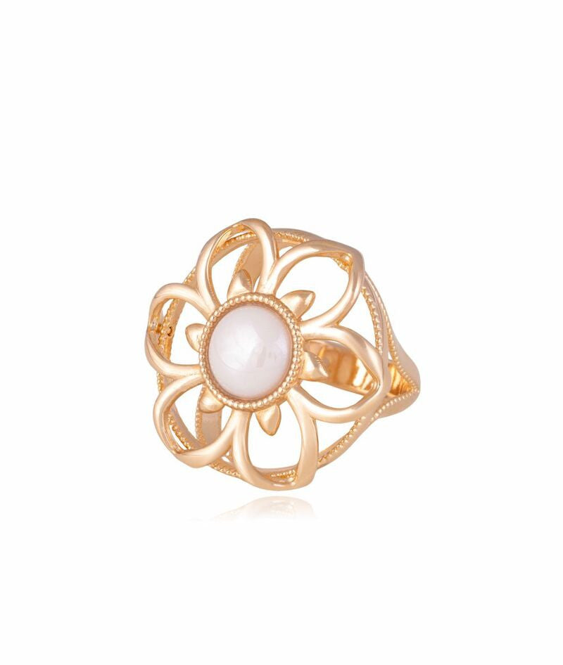 RING - GOLD PLATED - PERCELAIN PER