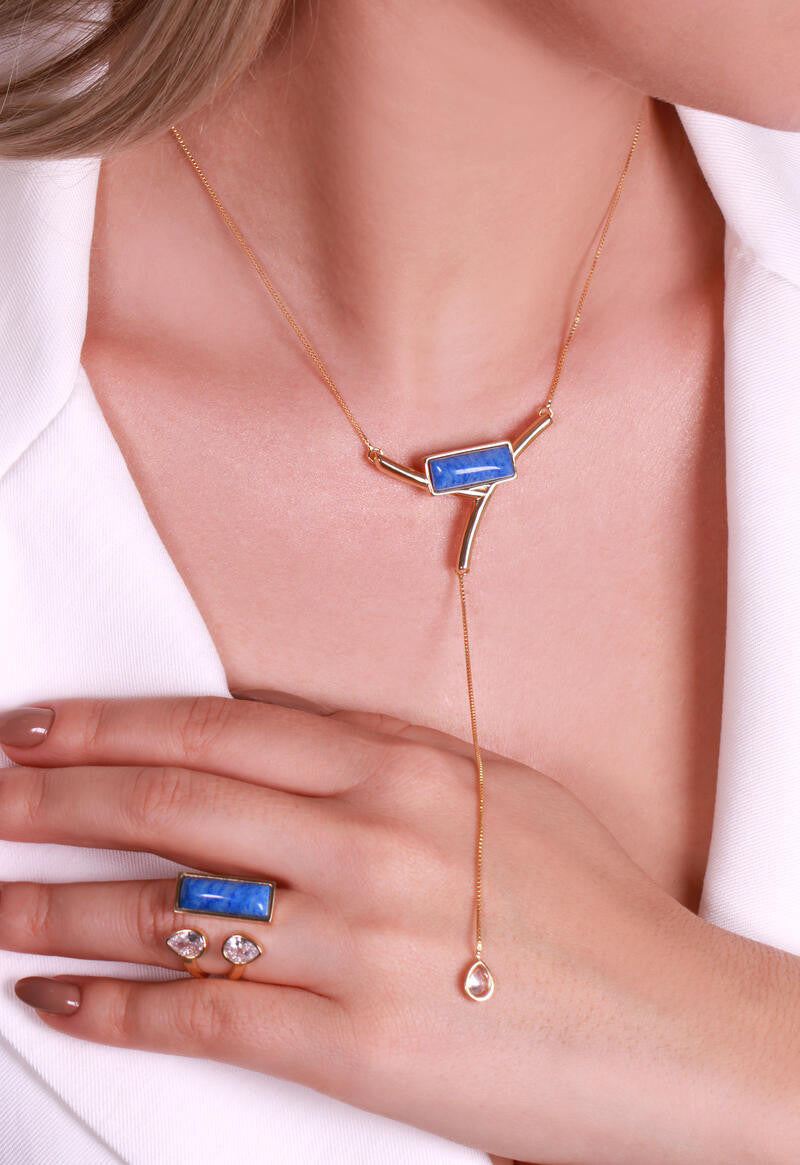 BLUE BIC FELDSPAR NECKLACE