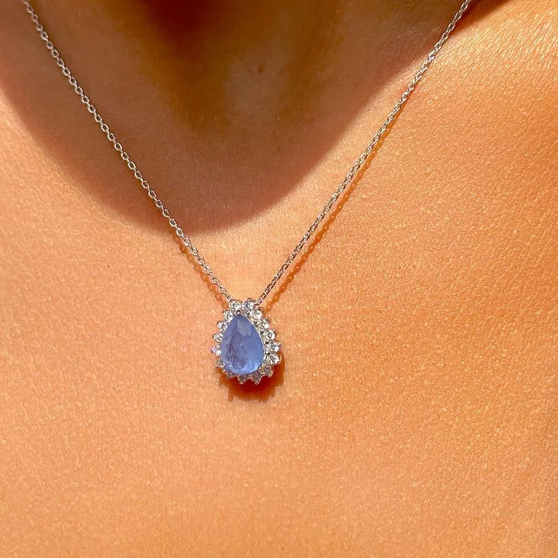 TANZANITE DROP LILY NECKLACE