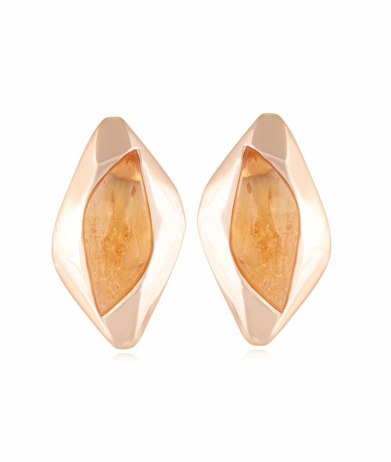 CITRINE - 18K GOLD-PLATED EARRINGS