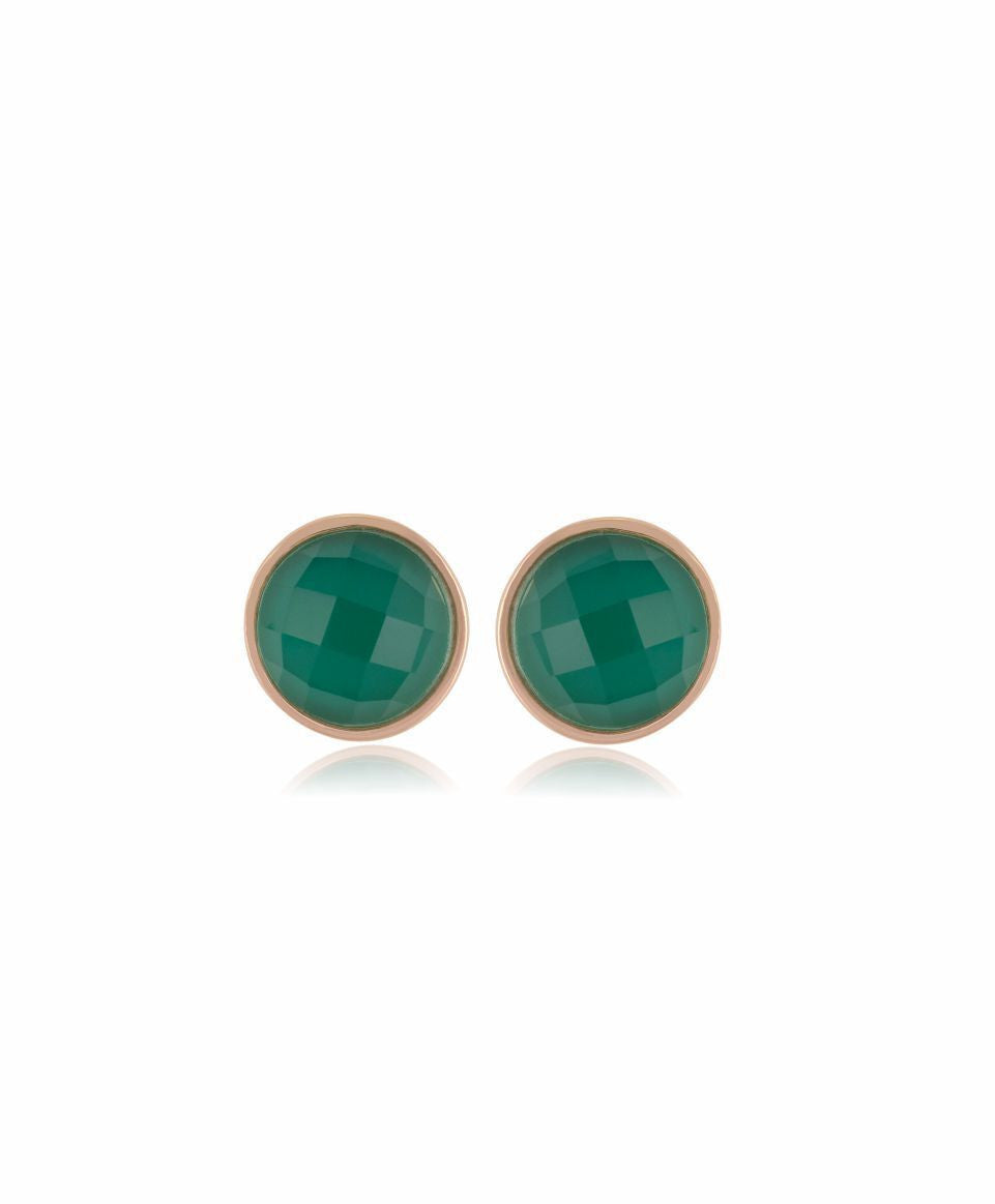 GREEN FLAG CRYSTAL ROCK - 18K GOLD-PLATED EARRINGS