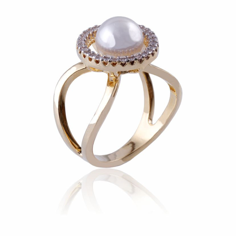 RING - GOLD PLATED - PEARL