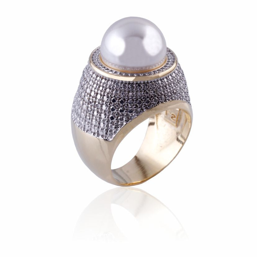 RING - GOLD PLATED - PEARL