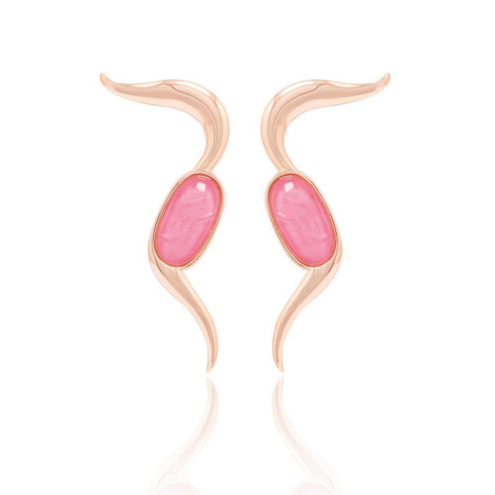 CASSIS JOY EARRING - PINK CASSIS QUARTZ