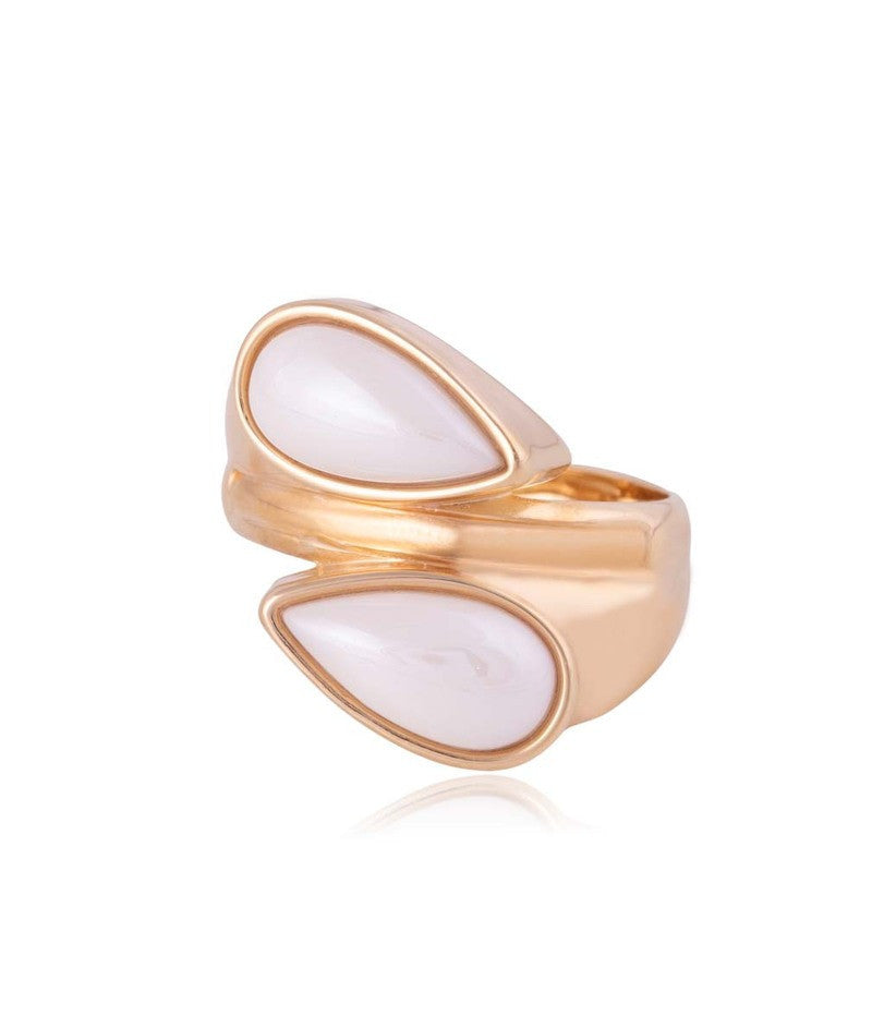 RING - GOLD PLATED - CUSTOM PORCELAIN