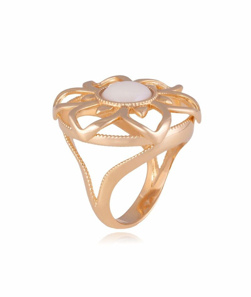 RING - GOLD PLATED - PERCELAIN PER