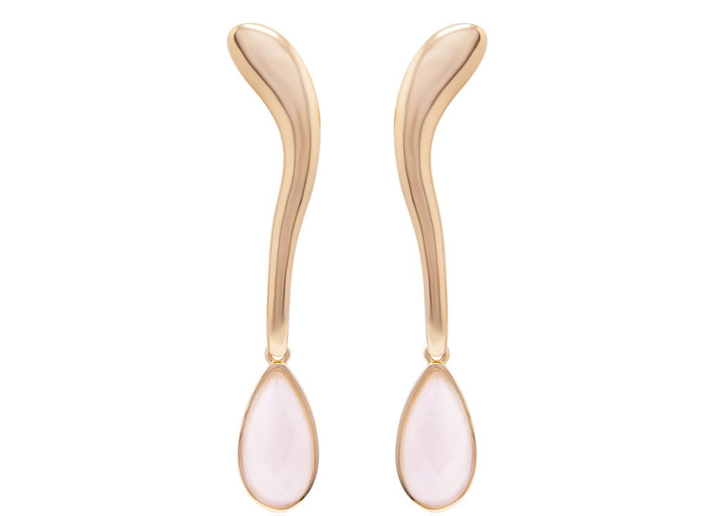 URBAN OASIS EARRING - MILKY QUARTZ LIGHT POINT DROP