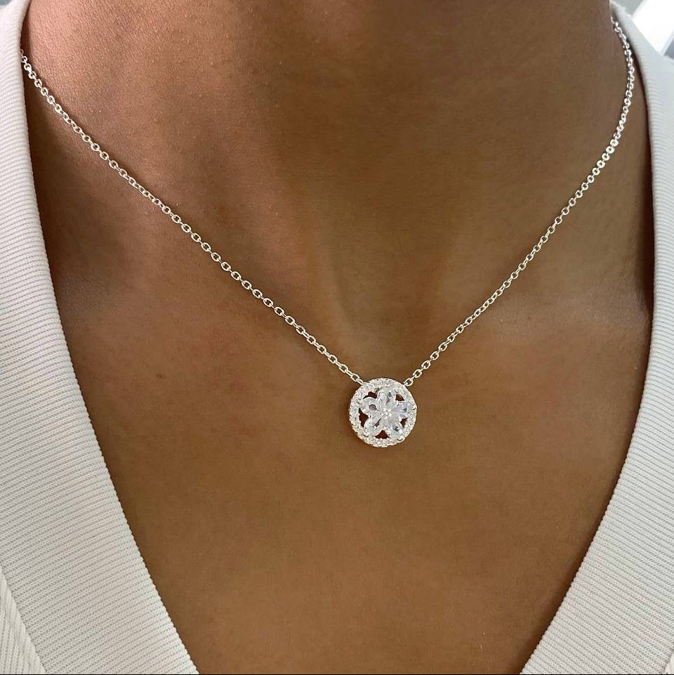 DAHLIA NECKLACE | SILVER | GLIMMER COLLECTION | BRAINSTORM JEWELRY - Brainstorm Jewelry