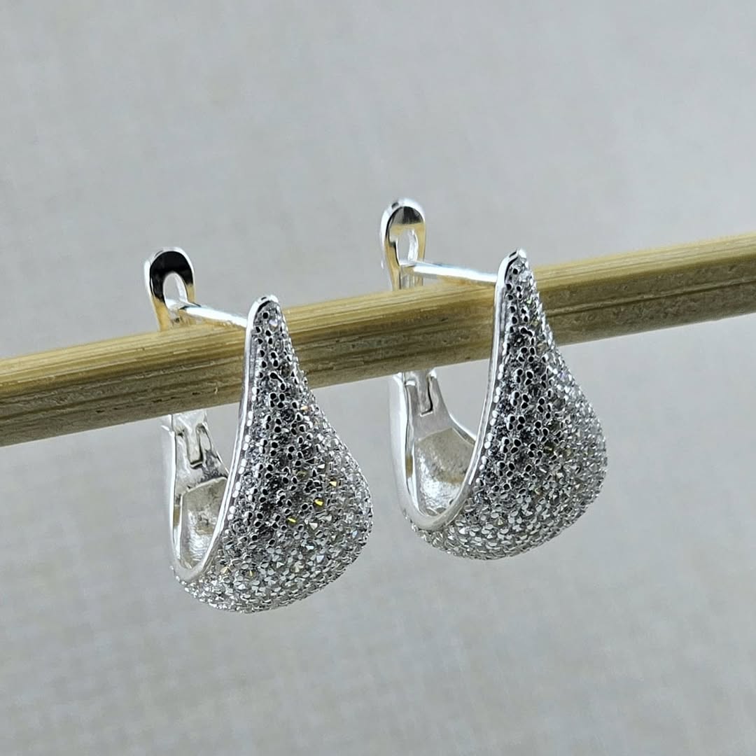 EROS DROP HOOP EARRING | SILVER | GLIMMER COLLECTION | BRAINSTORM JEWELRY - Brainstorm Jewelry