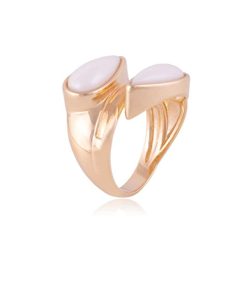 RING - GOLD PLATED - CUSTOM PORCELAIN