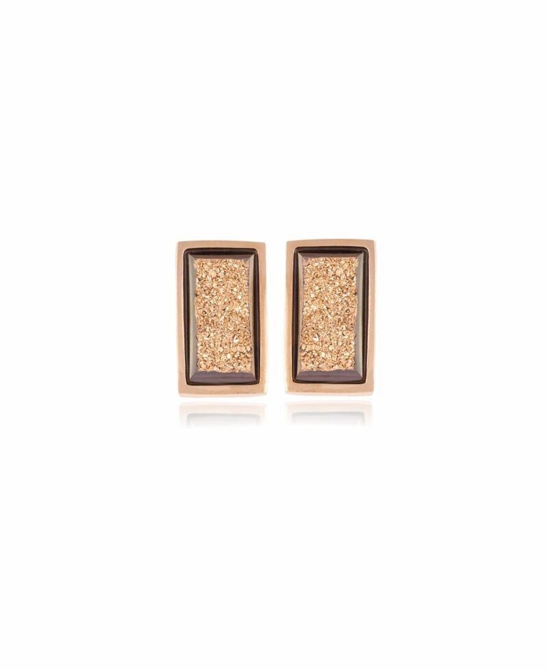 GOLD DRUSA EARRING - GOLD PLATED